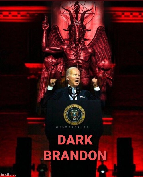 Dark Brandon the Speech Baphomet | image tagged in joe biden | made w/ Imgflip meme maker