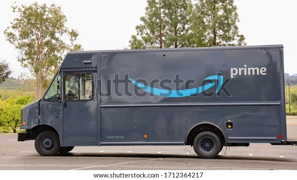 High Quality Amazon delivery truck Blank Meme Template