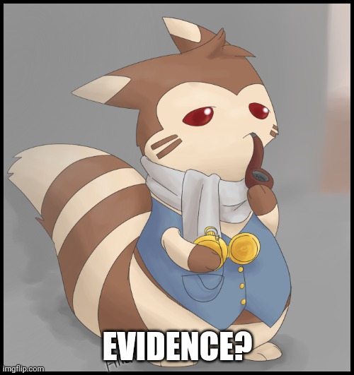 Fancy Furret | EVIDENCE? | image tagged in fancy furret | made w/ Imgflip meme maker