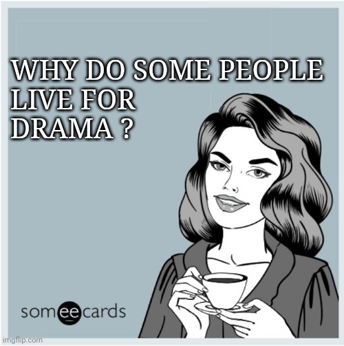 Someecards | WHY DO SOME PEOPLE 
LIVE FOR 
DRAMA ? | image tagged in someecards | made w/ Imgflip meme maker