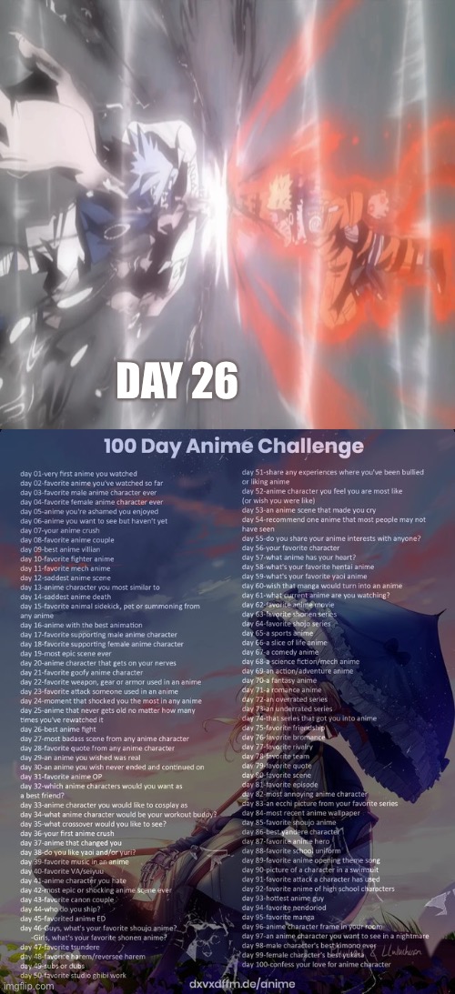 Naruto vs Sasuke at Final Valley | DAY 26 | image tagged in 100 day anime challenge,naruto,sasuke | made w/ Imgflip meme maker