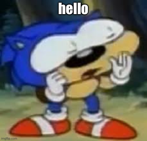 sonic huh? | hello | image tagged in sonic huh | made w/ Imgflip meme maker
