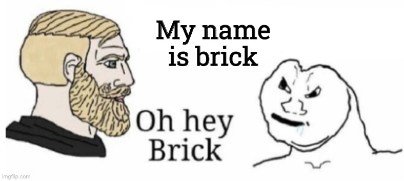 Oh hey brick | My name is brick | image tagged in oh hey brick | made w/ Imgflip meme maker