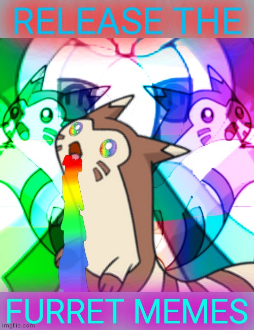 Furret on Acid | RELEASE THE FURRET MEMES | image tagged in furret on acid | made w/ Imgflip meme maker