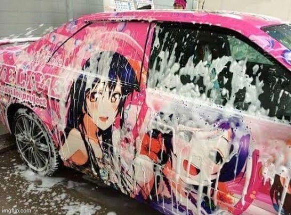 today I present you | image tagged in anime,car wash | made w/ Imgflip meme maker