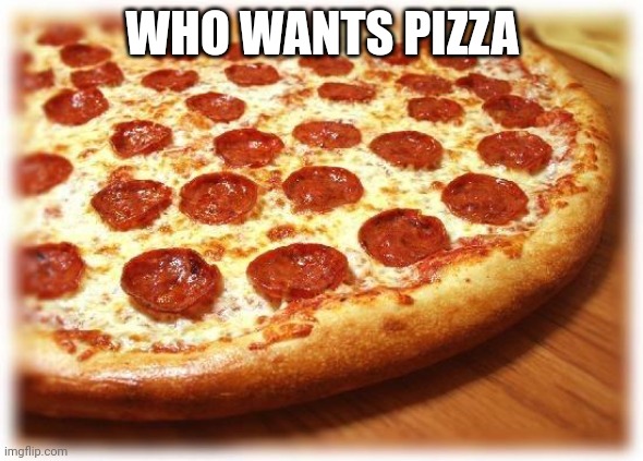 Pizza | WHO WANTS PIZZA | image tagged in coming out pizza | made w/ Imgflip meme maker