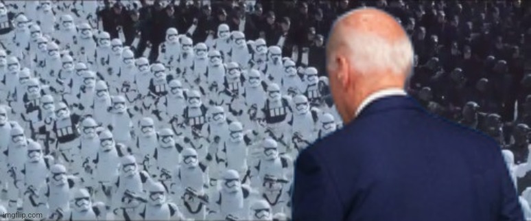 Biden Talking to the Troops Blank Meme Template