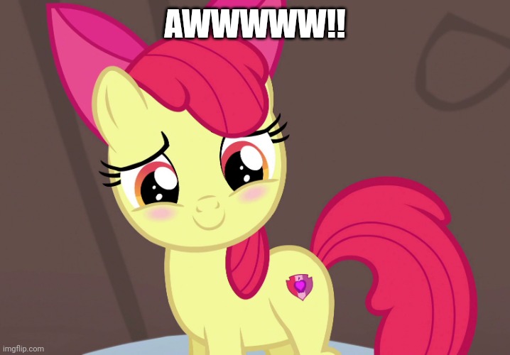 Cute Applebloom (MLP) | AWWWWW!! | image tagged in cute applebloom mlp | made w/ Imgflip meme maker