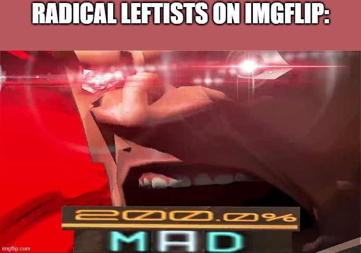 200% MAD | RADICAL LEFTISTS ON IMGFLIP: | image tagged in 200 mad | made w/ Imgflip meme maker