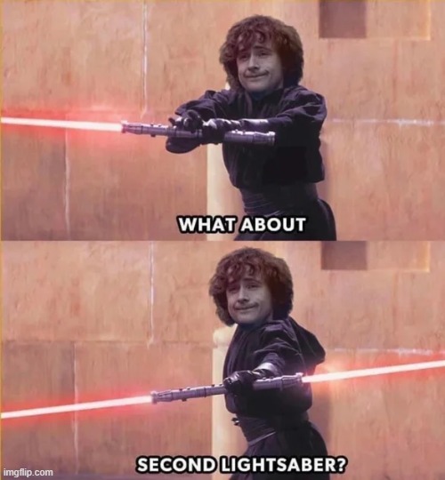 Double Edged Sword | image tagged in darth maul | made w/ Imgflip meme maker
