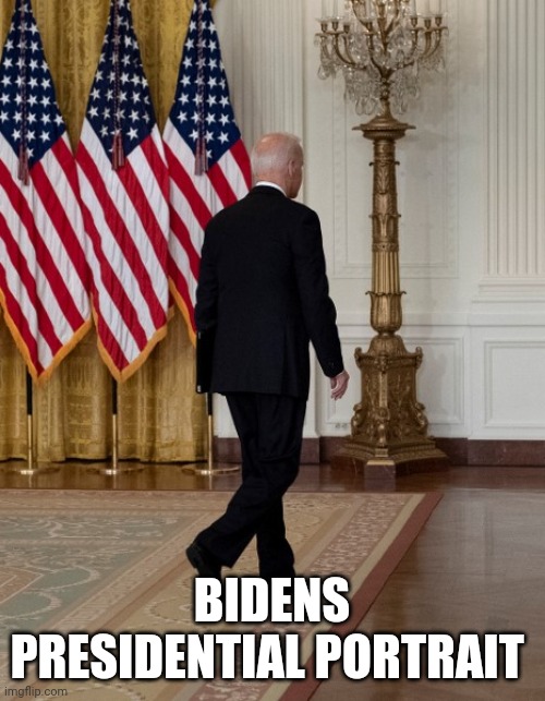 So long pedo pete | BIDENS PRESIDENTIAL PORTRAIT | image tagged in biden back | made w/ Imgflip meme maker