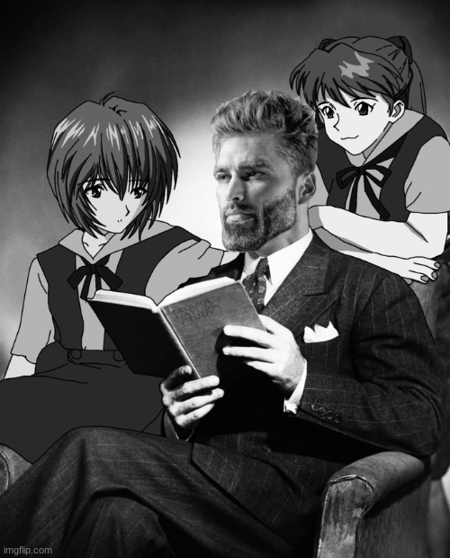 Gigachad Reading Book | image tagged in gigachad reading book | made w/ Imgflip meme maker