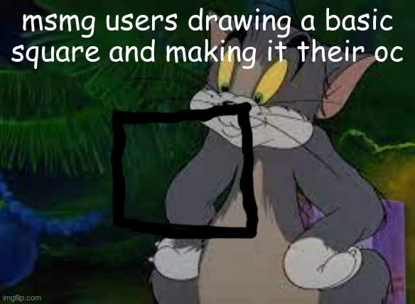 terrible OC skills | msmg users drawing a basic square and making it their oc | image tagged in tom looking satisfied | made w/ Imgflip meme maker