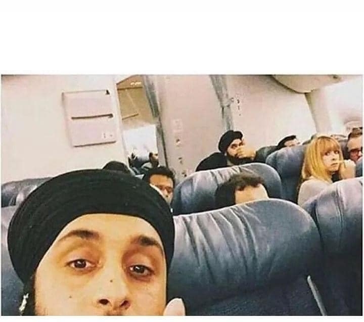 Selfie on plane Blank Meme Template
