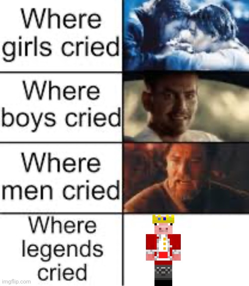 I think I can post this gaming. | image tagged in where legends cried,technoblade | made w/ Imgflip meme maker