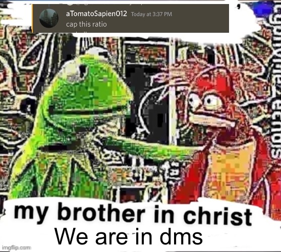 My brother in Christ | We are in dms | image tagged in my brother in christ | made w/ Imgflip meme maker