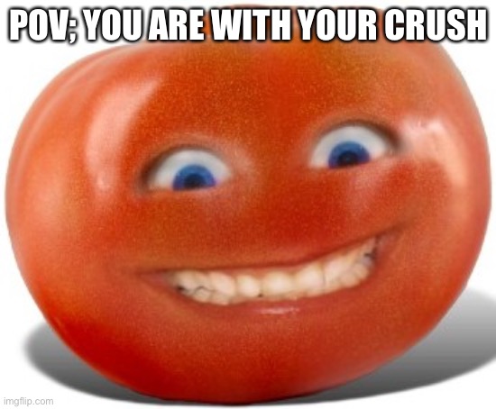 Tomato | POV; YOU ARE WITH YOUR CRUSH | image tagged in tomato | made w/ Imgflip meme maker
