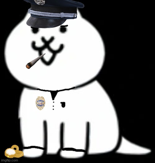 officer cot reporting for duty! (mod note: d o u g h n u t) | image tagged in modern cat my beloved,cot,police,memes,funny,doughnut | made w/ Imgflip meme maker