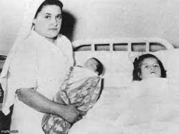Images with Disturbing Backstories #9|Girl in a Bed? | image tagged in the nurse holding the baby is the girls in bed,shes 5,and just died from having them | made w/ Imgflip meme maker