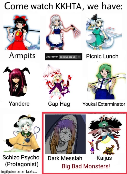 And lunarian brats... | image tagged in memes,touhou,cast | made w/ Imgflip meme maker