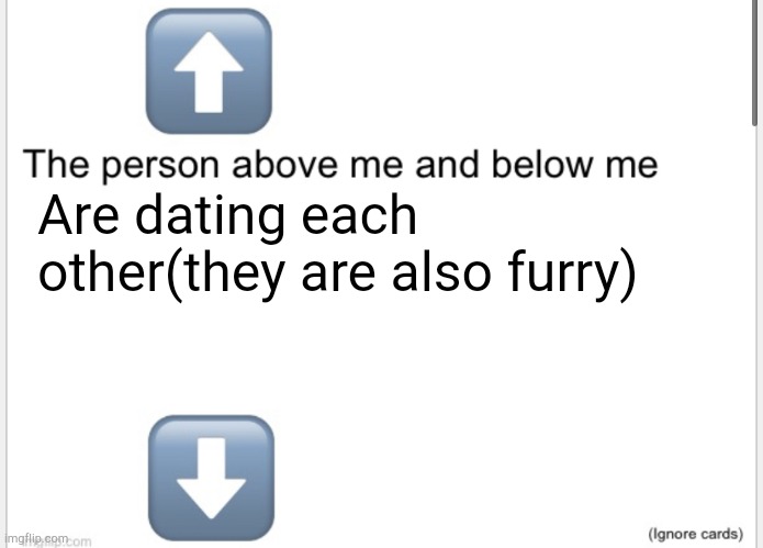 Person above below | Are dating each other(they are also furry) | image tagged in person above below | made w/ Imgflip meme maker