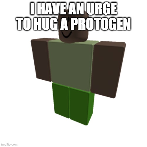 Roblox oc | I HAVE AN URGE TO HUG A PROTOGEN | image tagged in roblox oc | made w/ Imgflip meme maker