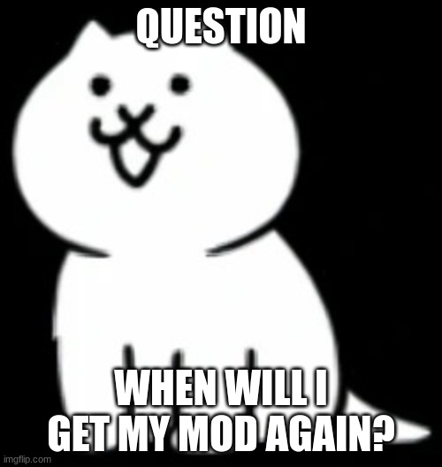 i have wait(yes just wait 30 more minutes) | QUESTION; WHEN WILL I GET MY MOD AGAIN? | image tagged in modern cat my beloved,cot,memes,funny,cute,mod | made w/ Imgflip meme maker