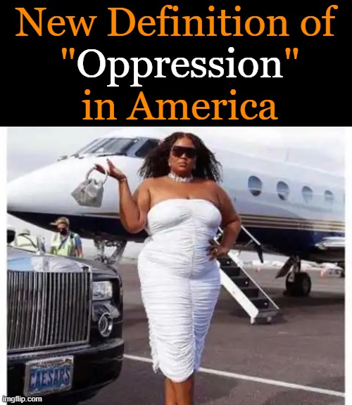 "Oppression" Has Never Been This Good--The GIG Is UP! | New Definition of 
"Oppression"
  in America; Oppression | image tagged in politics,lizzo,oppression,colin kaepernick oppressed,barack obama oppressed,oprah oppressed | made w/ Imgflip meme maker