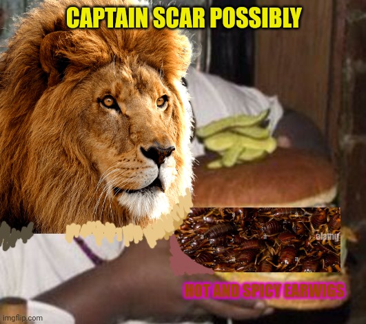 CAPTAIN SCAR POSSIBLY HOT AND SPICY EARWIGS | made w/ Imgflip meme maker