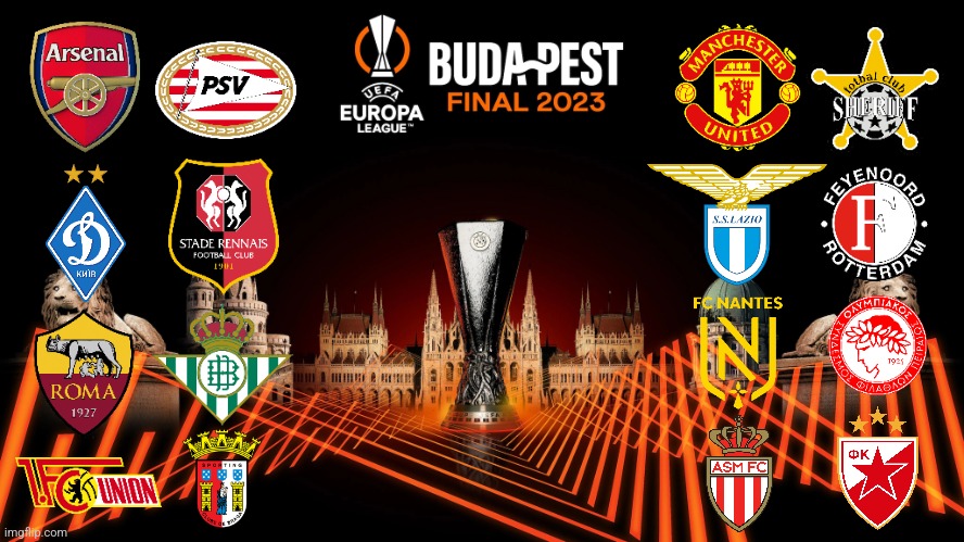 My Personal Opinion: Qualified Europa League Teams into Round of 16 and Knockout Play-Offs from the group stage 2022-2023 | image tagged in manchester united,arsenal,rome,sheriff,futbol,sports | made w/ Imgflip meme maker
