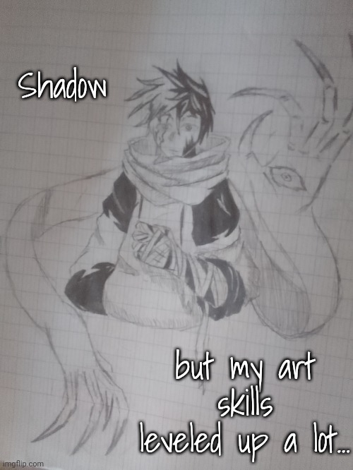Shadow | Shadow; but my art skills leveled up a lot... | image tagged in shadow | made w/ Imgflip meme maker