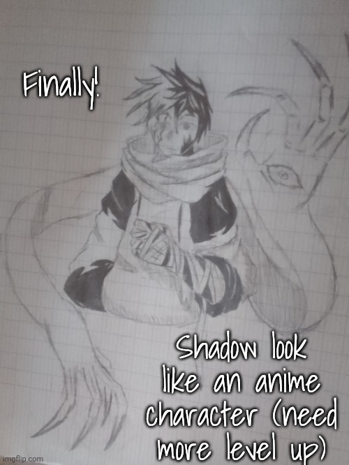 Shadow | Finally! Shadow look like an anime character (need more level up) | image tagged in shadow | made w/ Imgflip meme maker