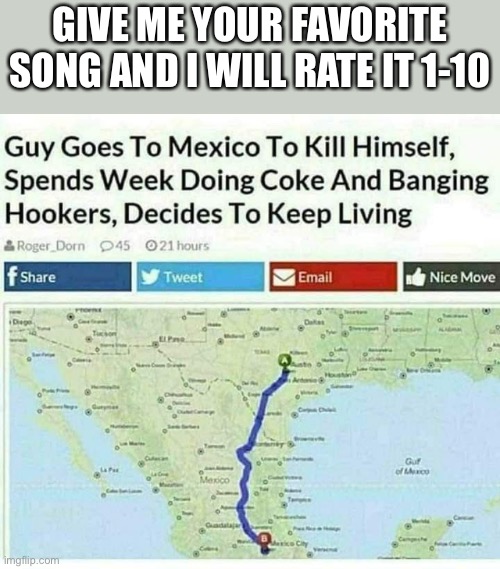 Quickly I need points, also mine is Come and Get your love by redbone | GIVE ME YOUR FAVORITE SONG AND I WILL RATE IT 1-10 | made w/ Imgflip meme maker