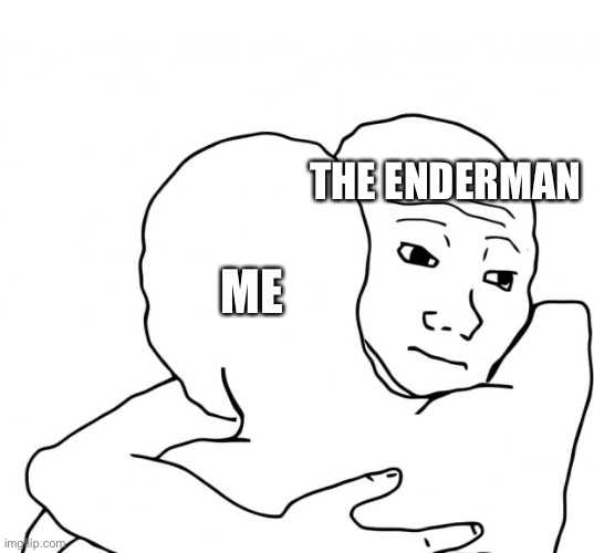 I Know That Feel Bro | THE ENDERMAN; ME | image tagged in memes,i know that feel bro | made w/ Imgflip meme maker