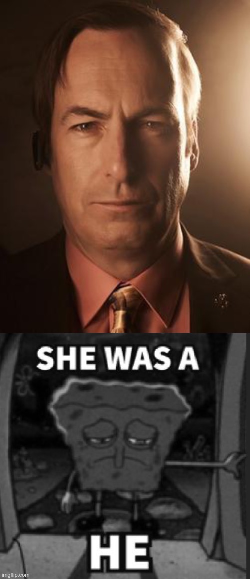 image tagged in saul goodman,she was a he | made w/ Imgflip meme maker