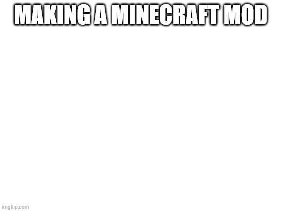 Blank White Template | MAKING A MINECRAFT MOD | image tagged in blank white template | made w/ Imgflip meme maker