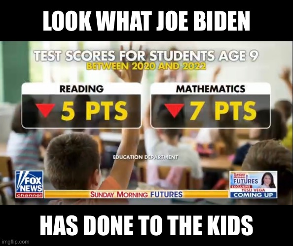 What have you done to the kids, Joe Biden? | LOOK WHAT JOE BIDEN; HAS DONE TO THE KIDS | image tagged in joe biden,creepy joe biden,biden,democrat party,communists,democrats | made w/ Imgflip meme maker