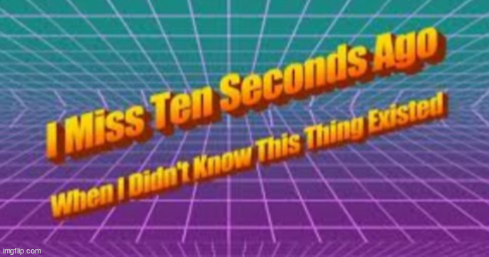 I miss ten seconds ago | image tagged in i miss ten seconds ago | made w/ Imgflip meme maker