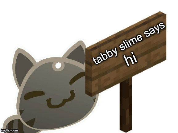 Tabby Slime Says | hi | image tagged in tabby slime says | made w/ Imgflip meme maker