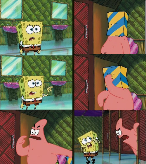 High Quality Spongebob Patrick Conversation Blank Meme Template