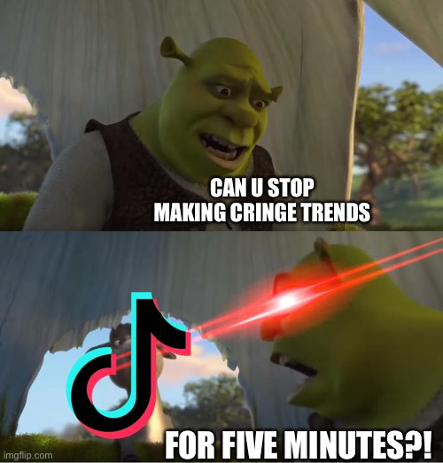 This is very true | CAN U STOP MAKING CRINGE TRENDS; FOR FIVE MINUTES?! | image tagged in shrek for five minutes | made w/ Imgflip meme maker