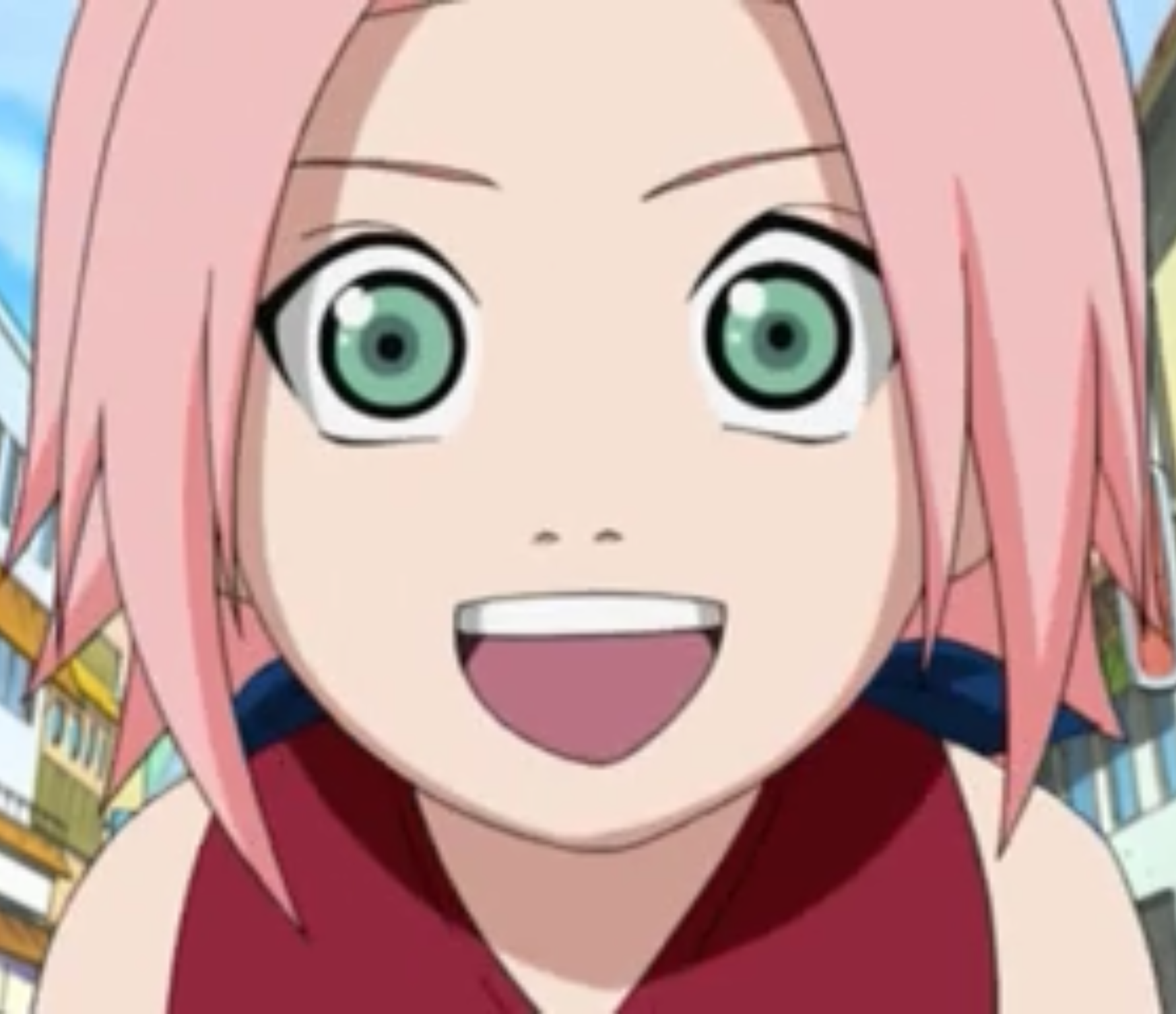 High Quality Sakura Smiling Blank Meme Template