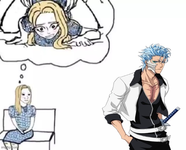 trad wojak getting railed - Grimmjow | image tagged in bleach,wojak,grimmjow,fan girl,fan girls,amatuers meme | made w/ Imgflip meme maker