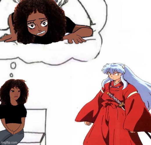 Black Trad wojak getting railed - Inuyasha | image tagged in inuyasha,manga,amatuers meme,wojak,black wojak,anime | made w/ Imgflip meme maker