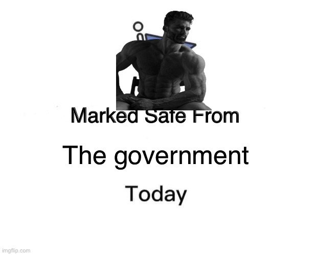 Marked Safe From | The government | image tagged in memes,marked safe from | made w/ Imgflip meme maker