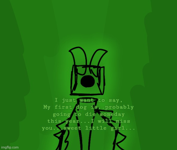 I just want to say, My first dog is..probably going to die someday this year...I will miss you...sweet little girl... | made w/ Imgflip meme maker