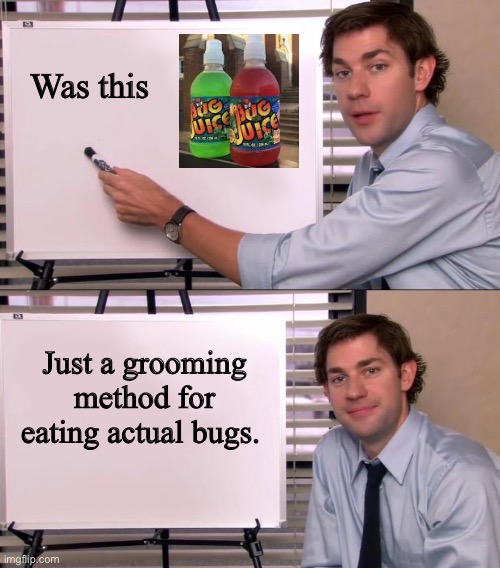 The progressive bug meat plan? | Was this; Just a grooming method for eating actual bugs. | image tagged in jim halpert explains,politics lol,memes | made w/ Imgflip meme maker