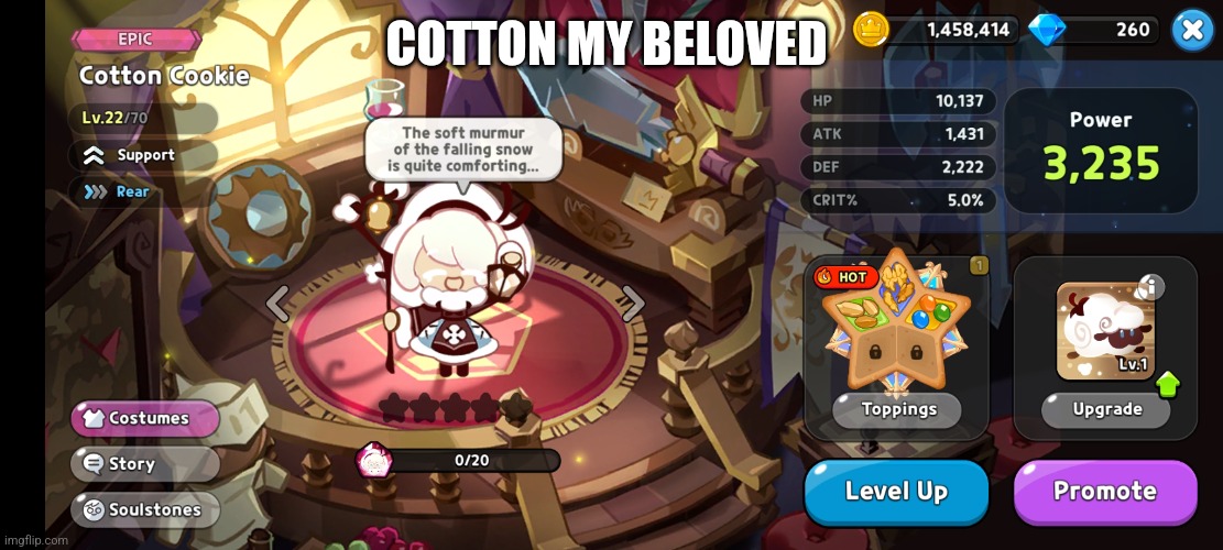 COTTON MY BELOVED | made w/ Imgflip meme maker