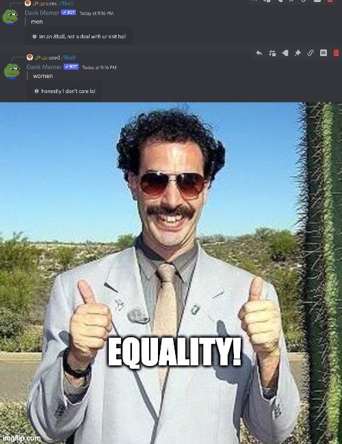 equality | EQUALITY! | image tagged in yay | made w/ Imgflip meme maker