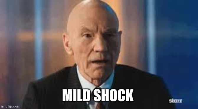 Patrick Stewart Mild Shock | MILD SHOCK | image tagged in patrick stewart mild shock | made w/ Imgflip meme maker
